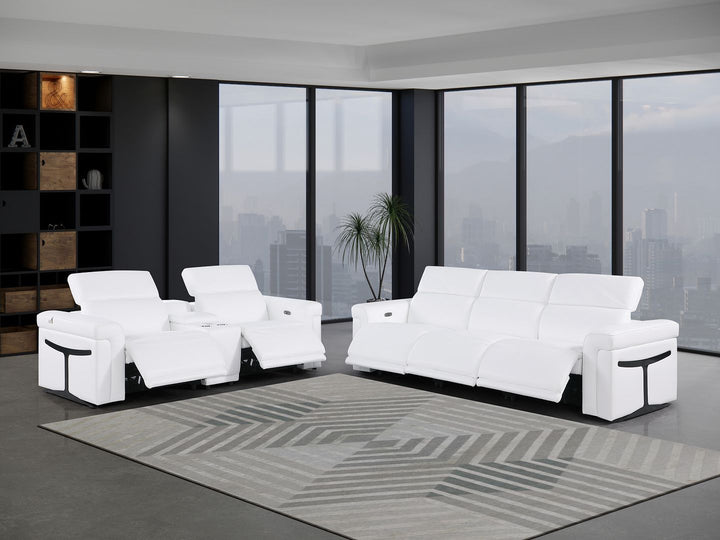 1126 - 6-Piece Modular Power Reclining Sofa And Console Loveseat Set In With 5 Power Recliners &amp; Power Headrests