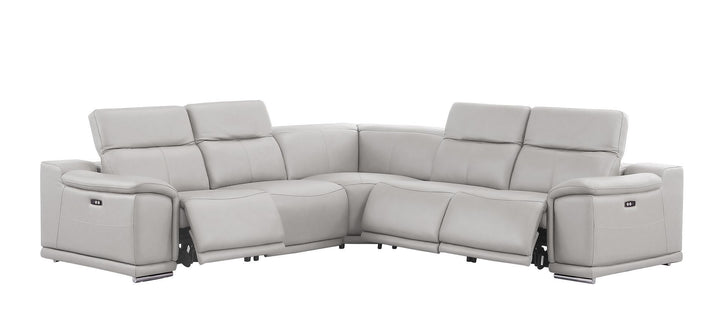 2679 - 5-Piece L-Shaped Power Reclining Sectional In Genuine Leather (3 Recliners)