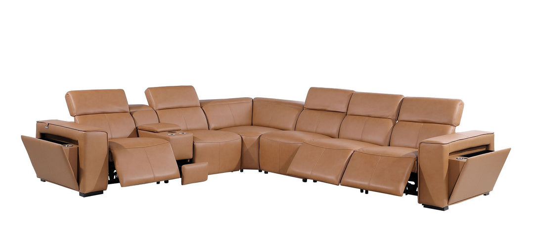 1224 - 7-Piece L-Shaped Sectional Sofa In With 3 Power Recliners &amp; Power Headrests