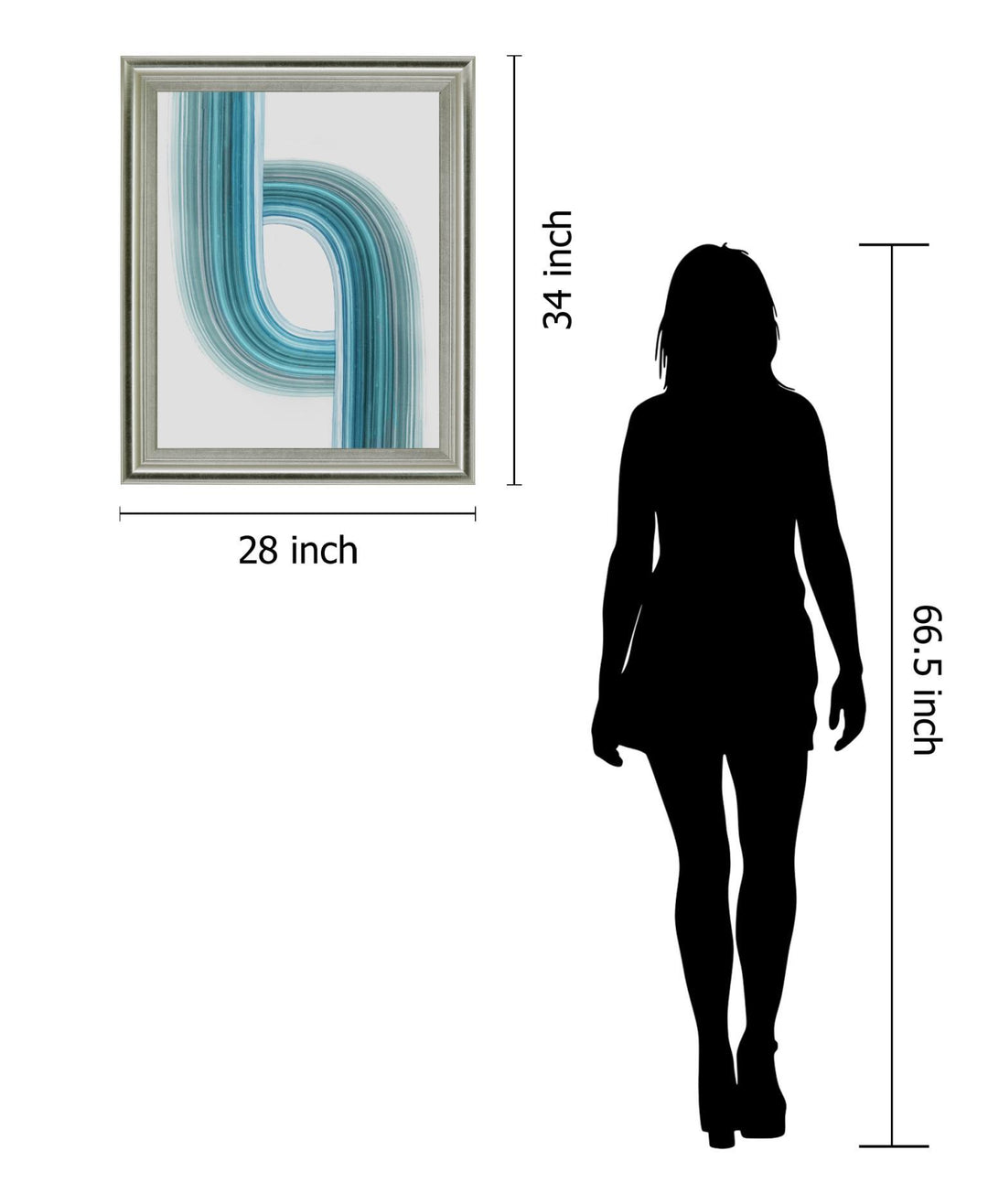 Aqua Ribbon - 28" x 34" Framed Wall Art