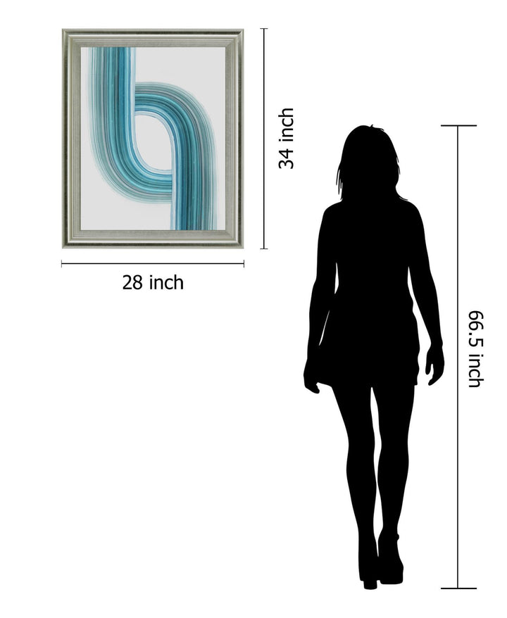 Aqua Ribbon - 28" x 34" Framed Wall Art
