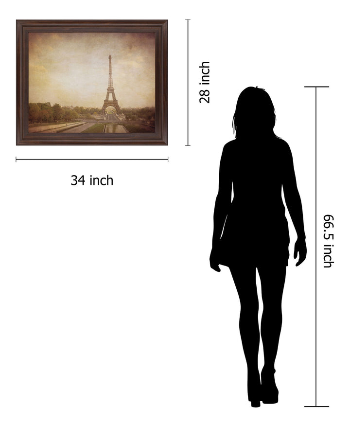Sepia Eiffel View - 28" x 34" Framed Wall Art
