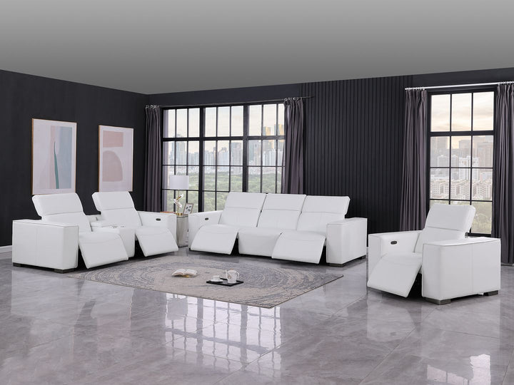 1208 - Modular Leather Set With 5 Power Recliners &amp; Power Headrests