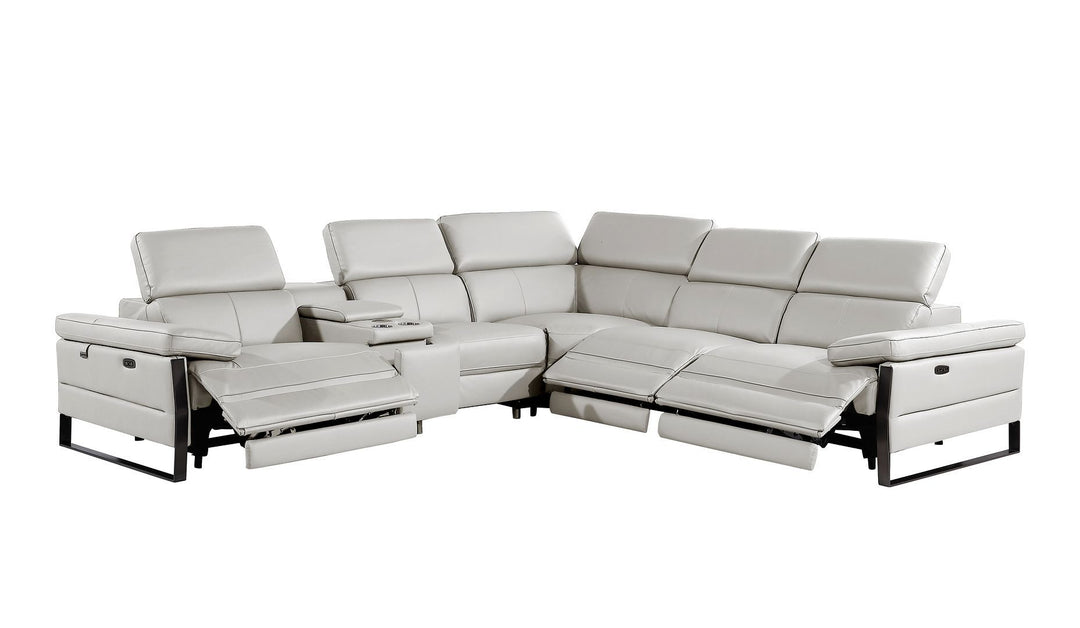 1246 - 6-Piece L-Shaped Modular Power Reclining Sectional With 3 Power Recliners And Power Headrests