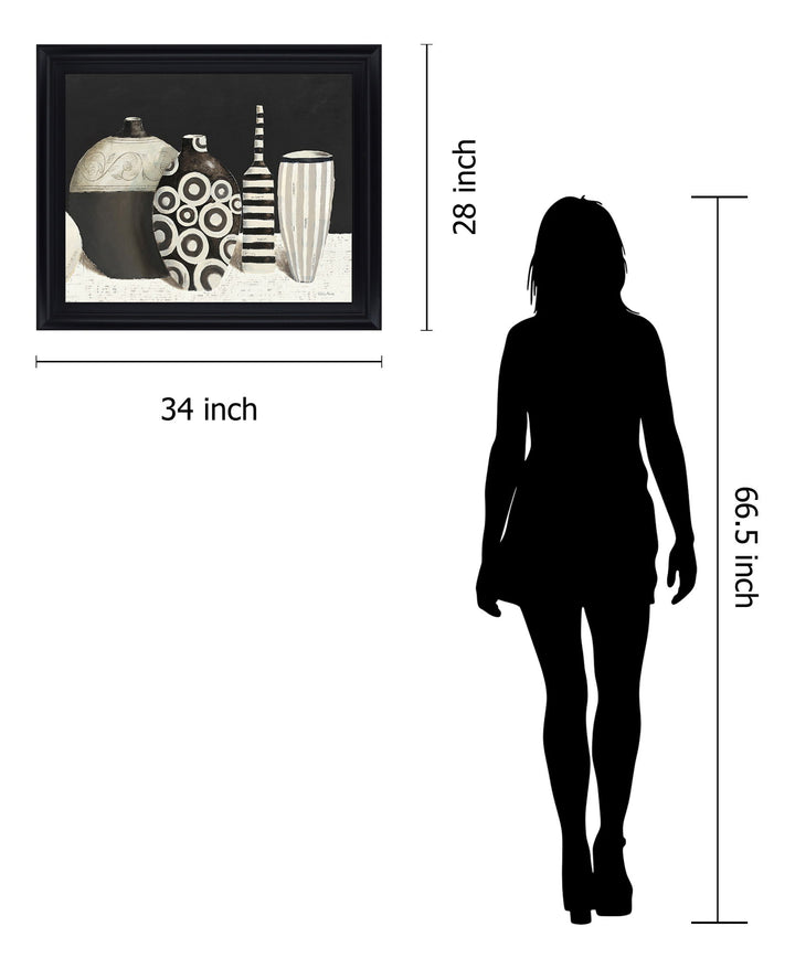 Monochrome Vessels - 28" x 34" Framed Wall Art