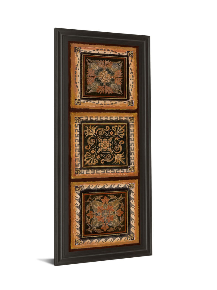 Folk Art Panel Il By Tava Studios - Framed Print Wall Art - Dark Brown