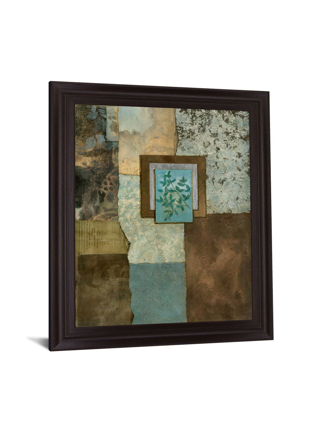 Teal Leaf Mosaic - 28" x 34" Framed Wall Art