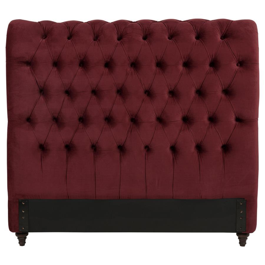Devon - Upholstered Queen Headboard - Wine Red
