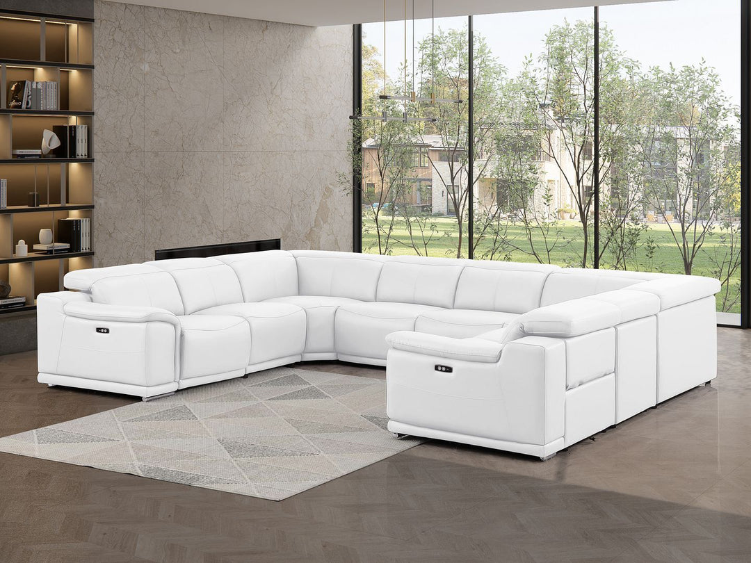 2679 - 8-Piece U-Shaped Power Reclining Sectional In Genuine Leather (4 Recliner)