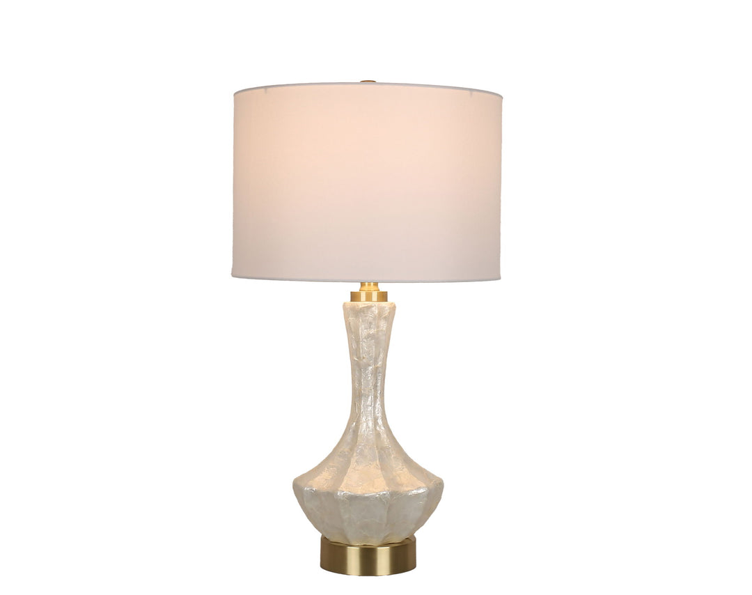 Crystal Shell Capiz Shell &amp; Metal Table Lamp (Set of 2) - White Shell / Soft Gold