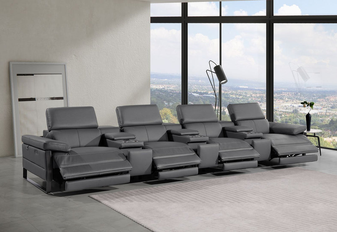1246 - Modular Power Triple Reclining Triple Console Sofa With Power Reclining Headrests