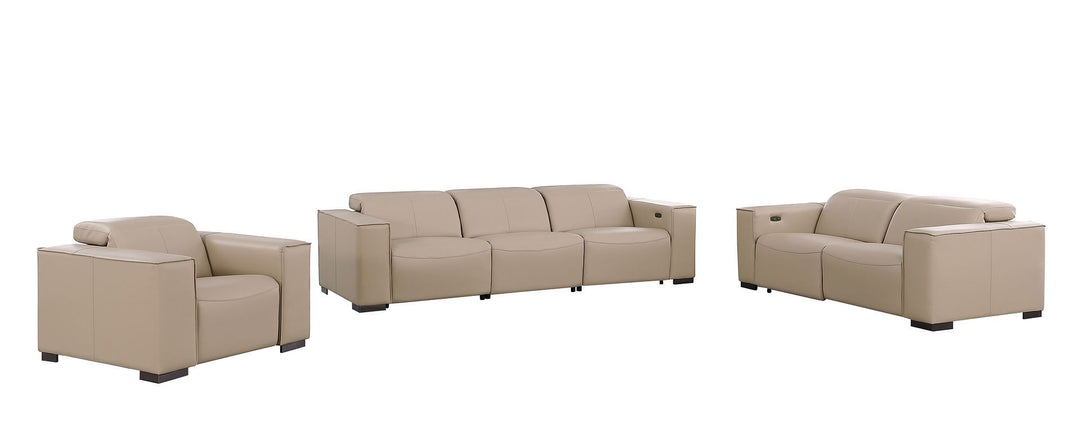 1208 - Leather Reclining Set (Sofa, Loveseat &amp; Chair With 6 Power Recliners)