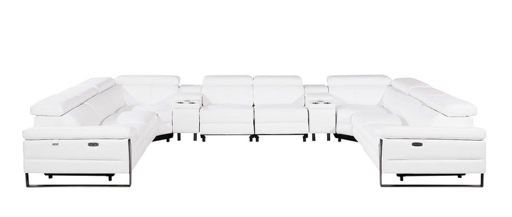 1246 - 10-Piece U-Shaped Modular Power Reclining Sectional With 4 Power Recliners And Power Headrests