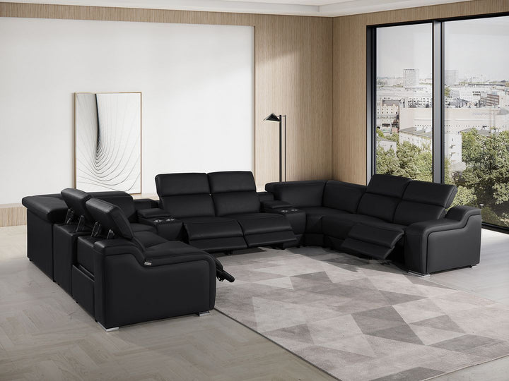 1116 - 10-Piece U-Shaped Sectional Sofa In With 4 Power Recliners &amp; Power Headrests