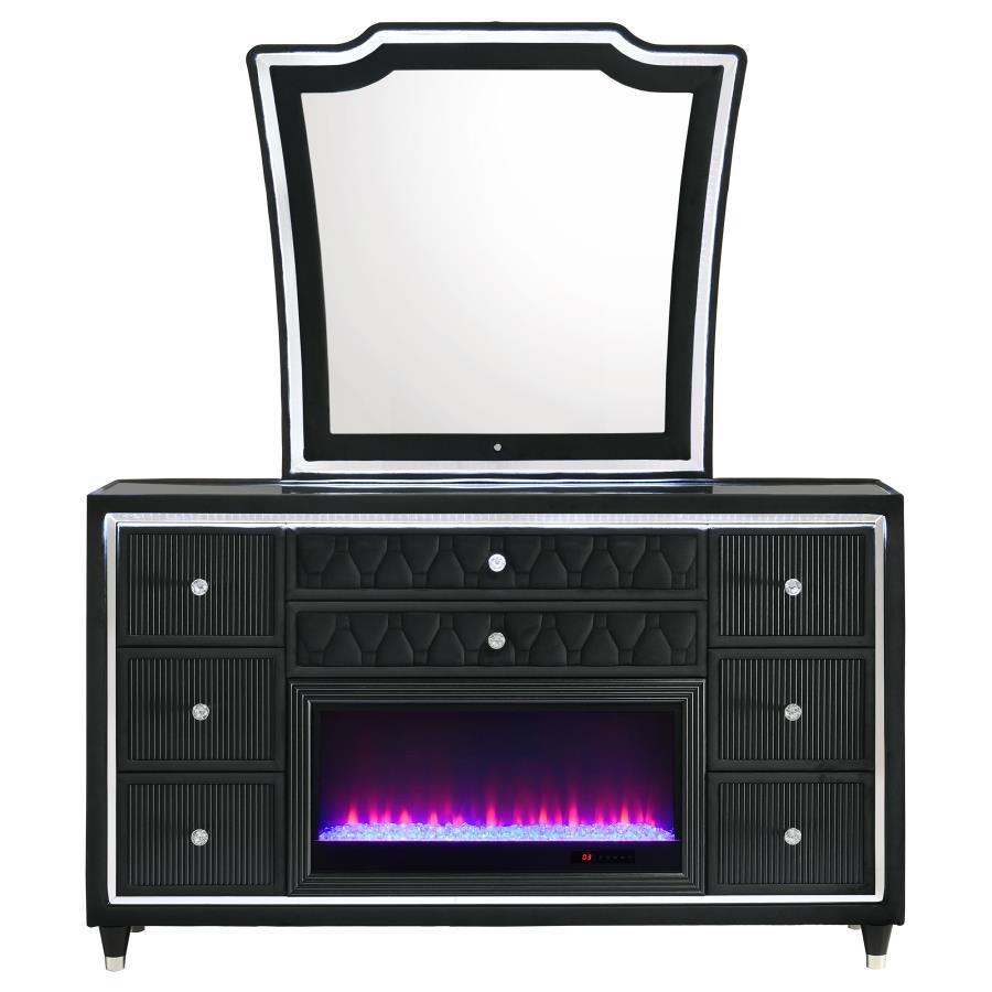 Lorient - 8-Drawer LED Bedroom Flame Box Dresser