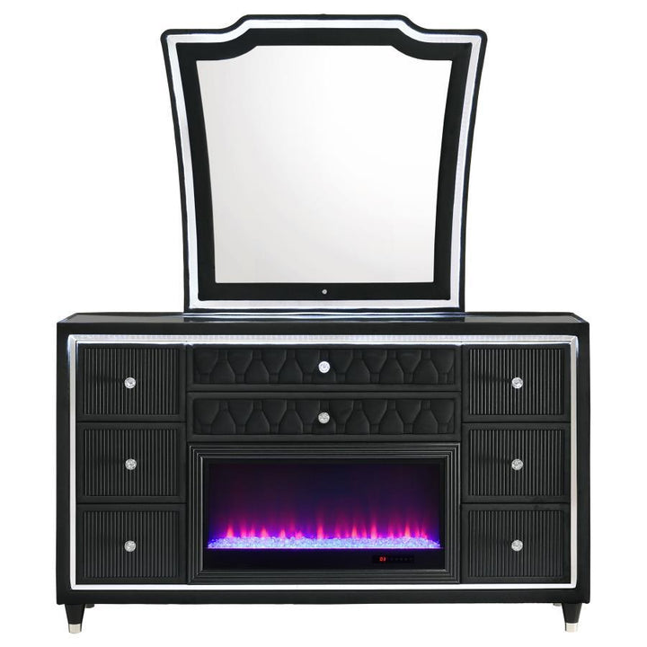 Lorient - 8-Drawer LED Bedroom Flame Box Dresser