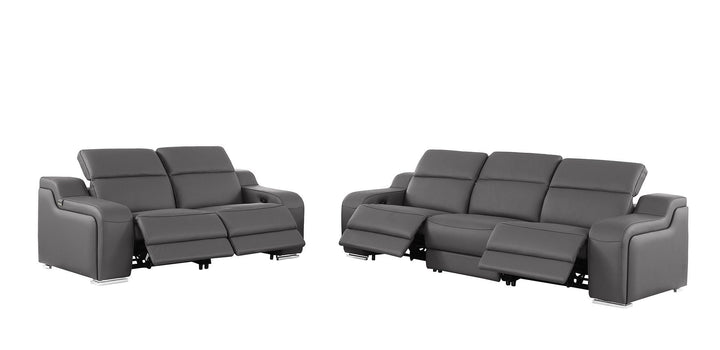 1116 - 5-Piece Modular Power Reclining Sofa And Loveseat Set In With 4 Power Recliners &amp; Power Headrests