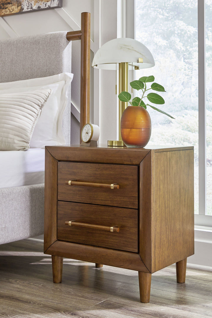 Lyncott - Brown - Two Drawer Night Stand