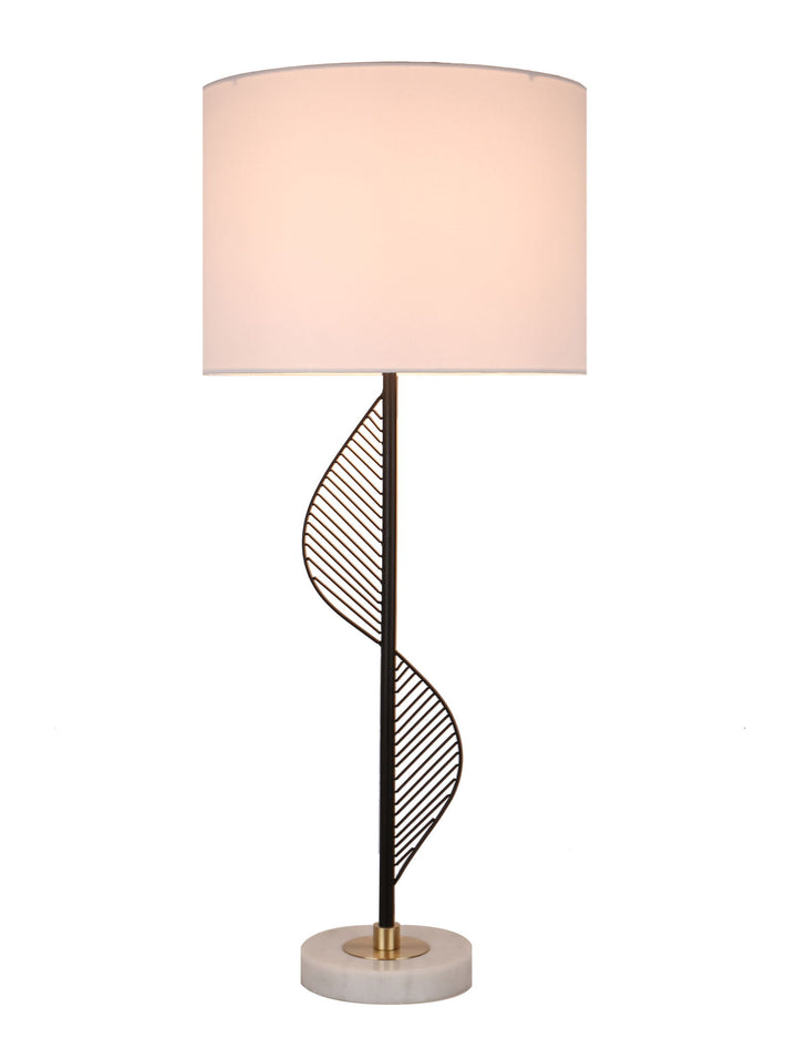Spiral Radiance II Metal &amp; Marble Table Lamp (Set of 2) - Matte Black / White