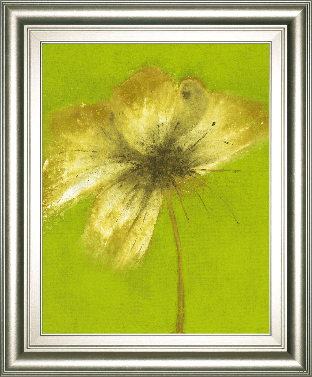 Floral Burst Vl By Emma Forrester - Framed Print Wall Art - Green