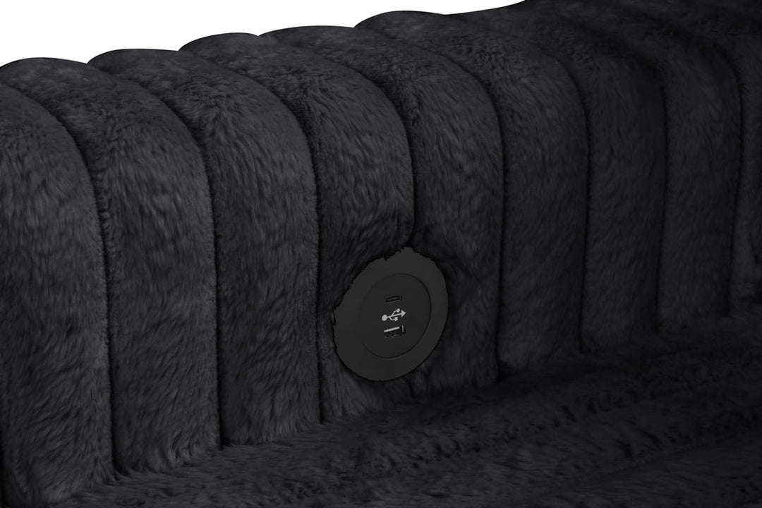 Forever Black Sectional With Pull-Out Bed