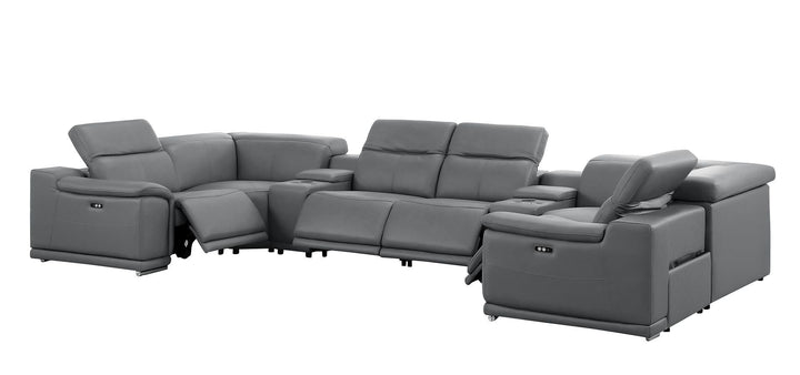2679 - 8-Piece U-Shaped Power Reclining Sectional In Genuine Leather (4 Recliner)