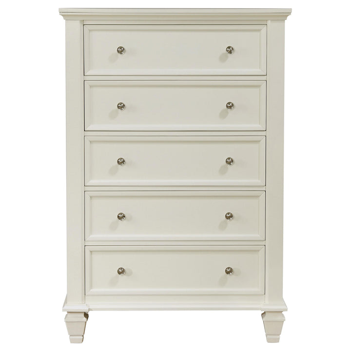 Sandy Beach 5-piece Queen Bedroom Set Cream White