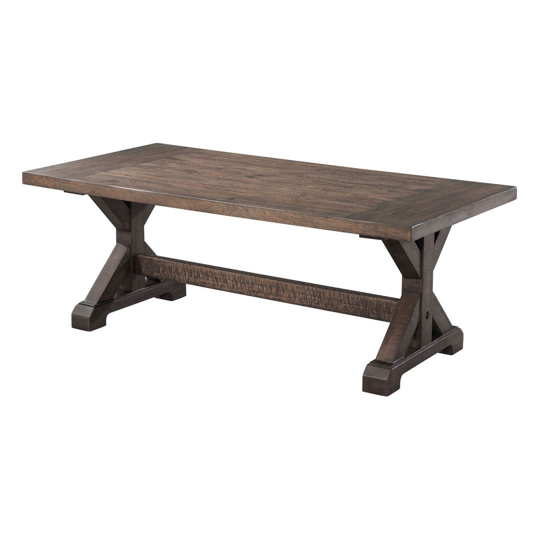 Finn - 3 Piece Accent Trestle Table Set (Coffee Table &amp; Two End Tables) - Dark Walnut