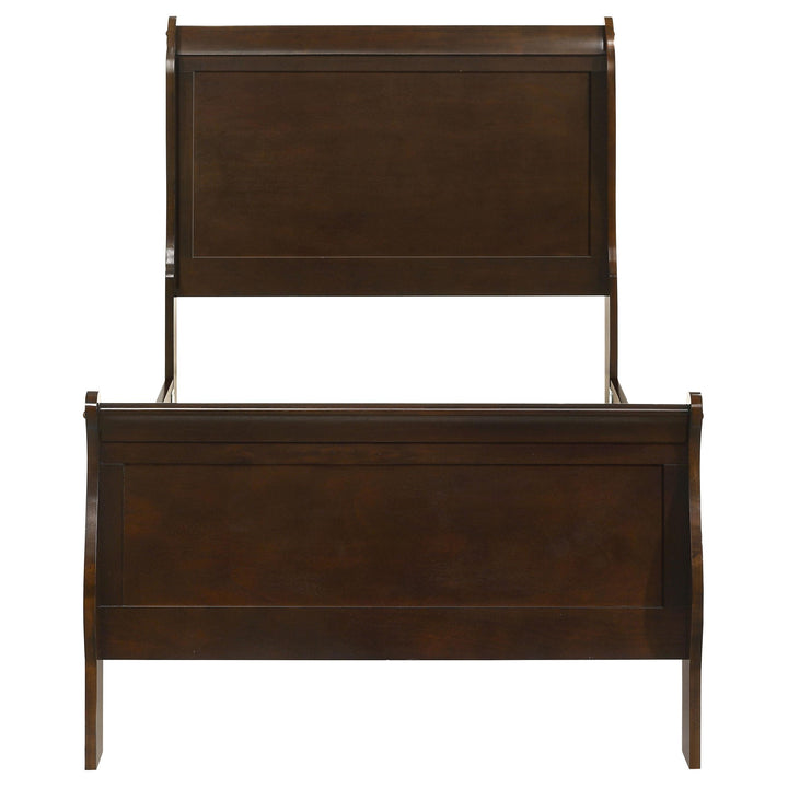 Louis Philippe Wood Twin Sleigh Bed Cappuccino