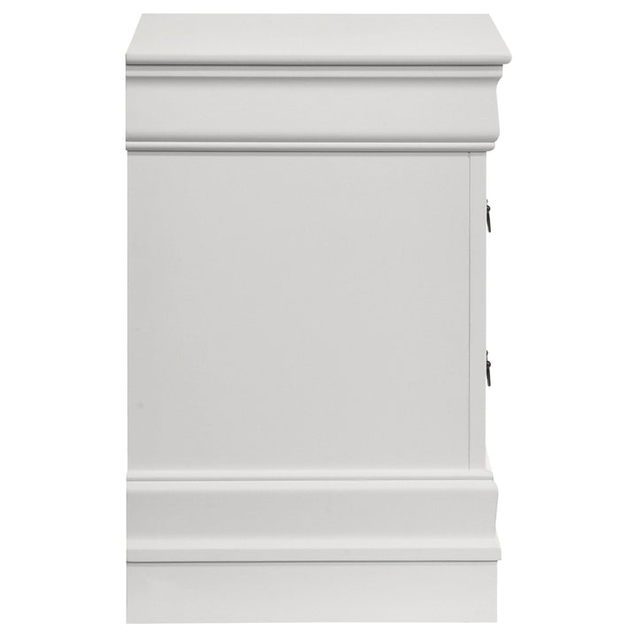 Louis Philippe 2-drawer Nightstand Bedside Table White
