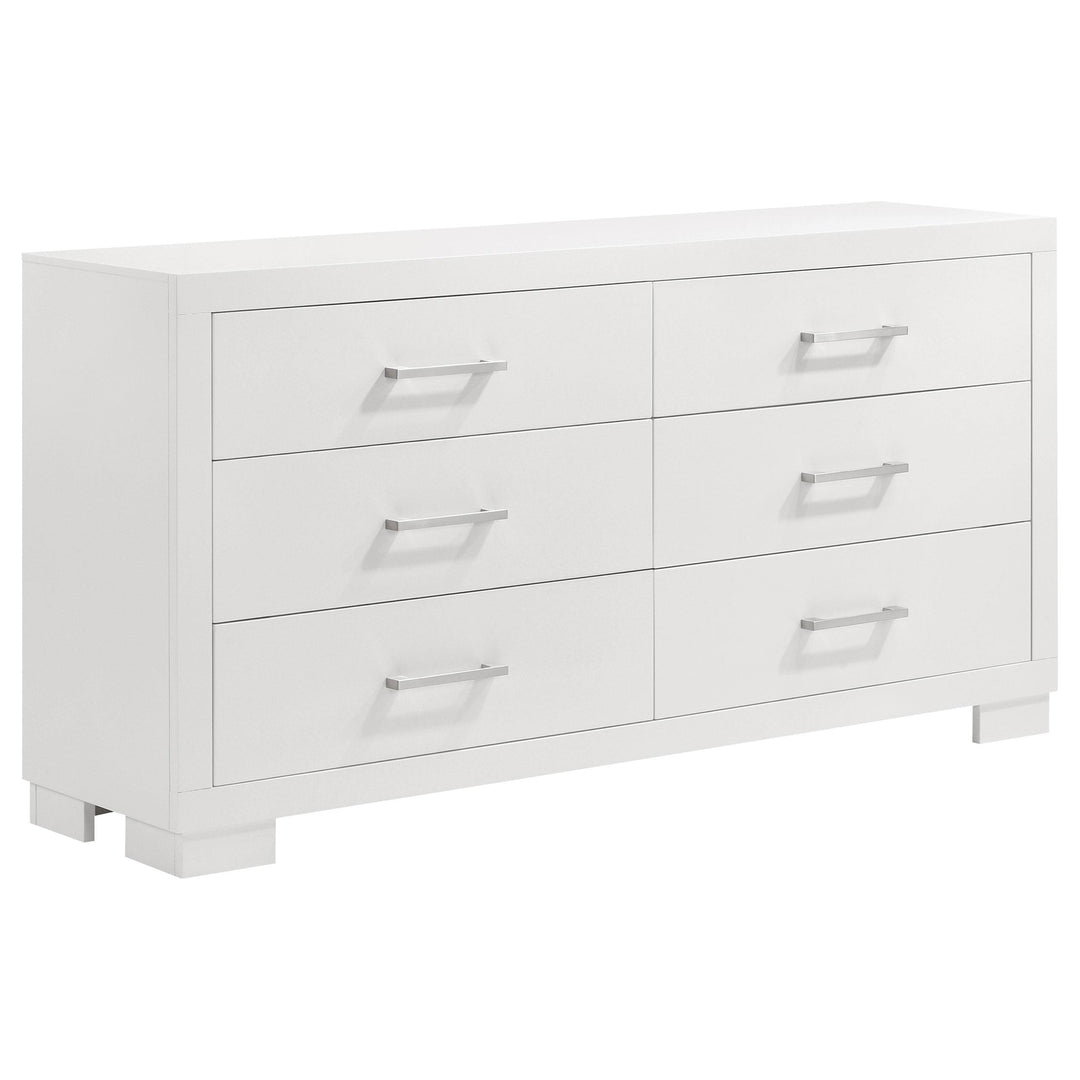 Jessica 6-piece Eastern King LED Bedroom Set Snow White