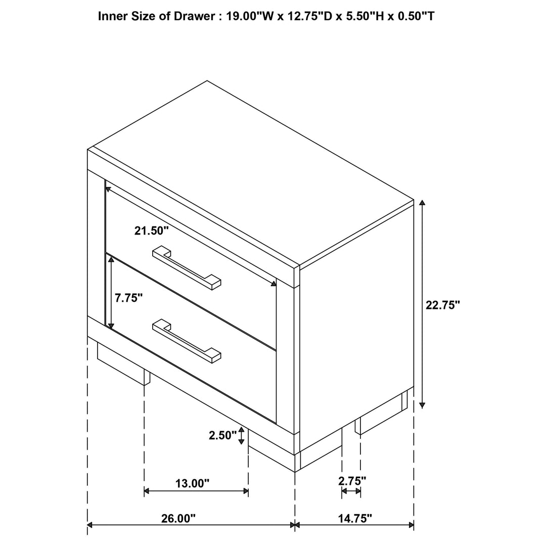 Jessica 6-piece Eastern King LED Bedroom Set Snow White
