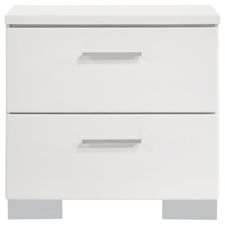 Felicity 4-piece Eastern King Bedroom Set White High Gloss