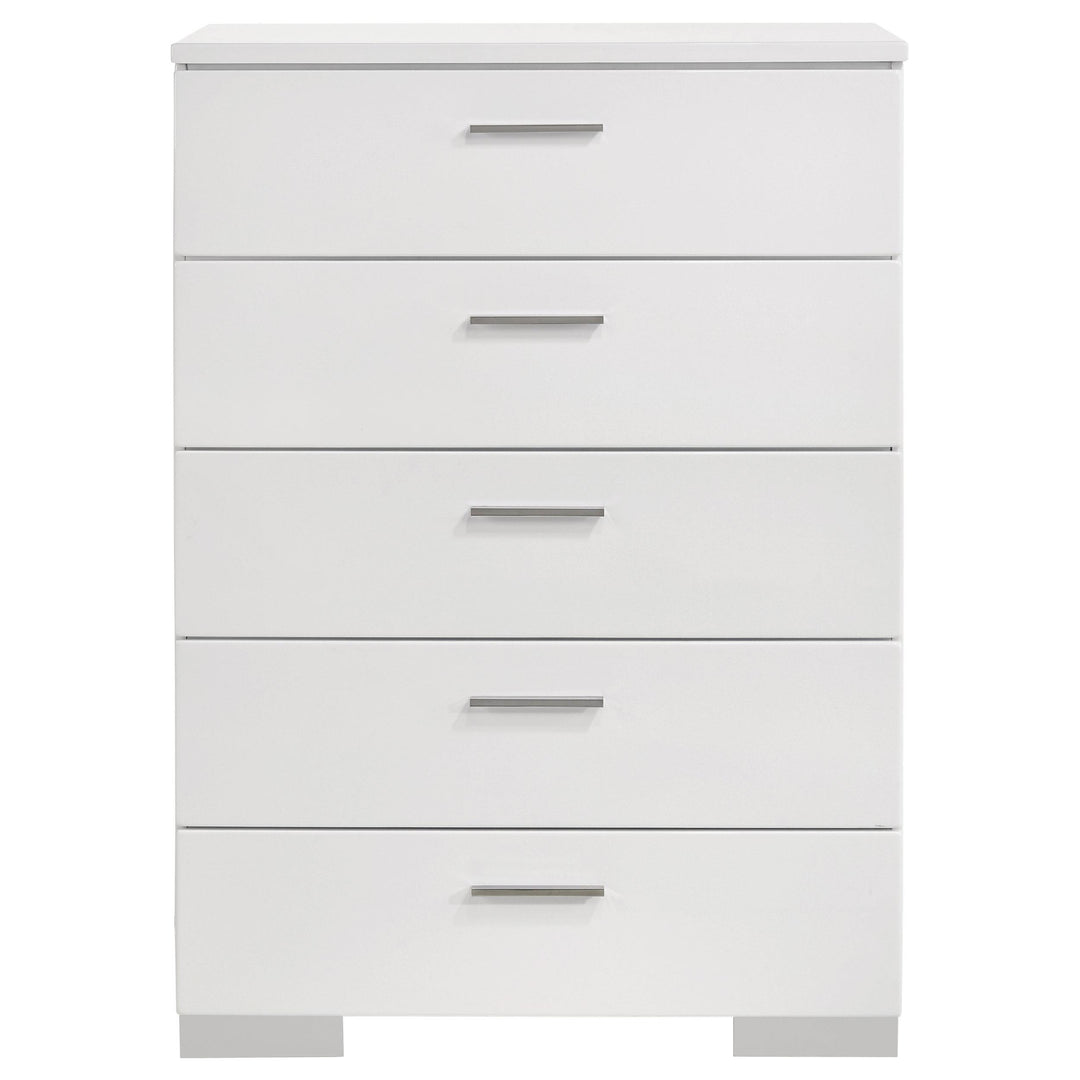 Felicity 5-piece California King Bedroom Set White Gloss