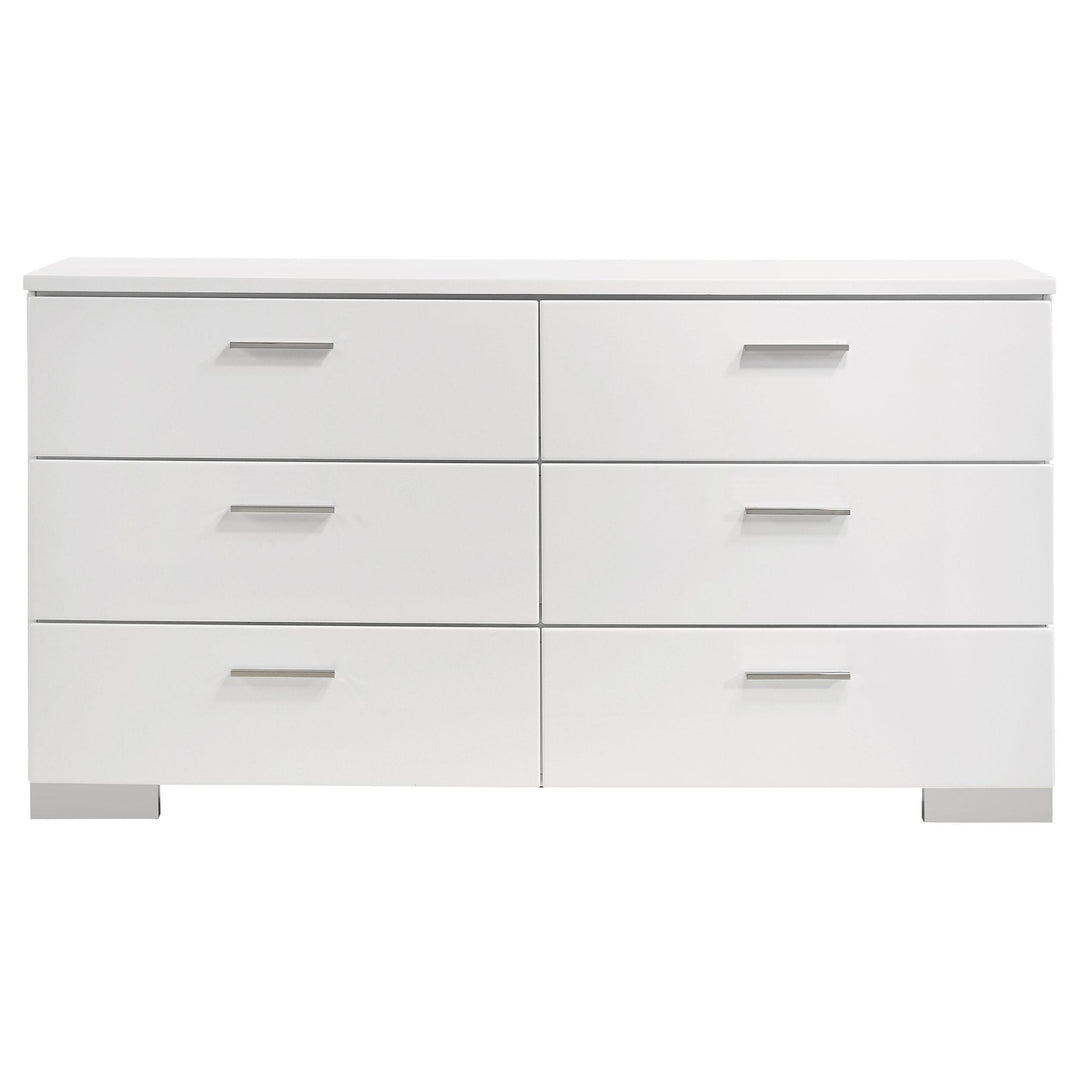 Felicity 5-piece Queen Bedroom Set White High Gloss