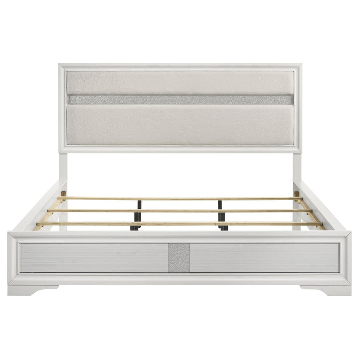 Miranda 54-inch Upholstered California King Panel Bed White