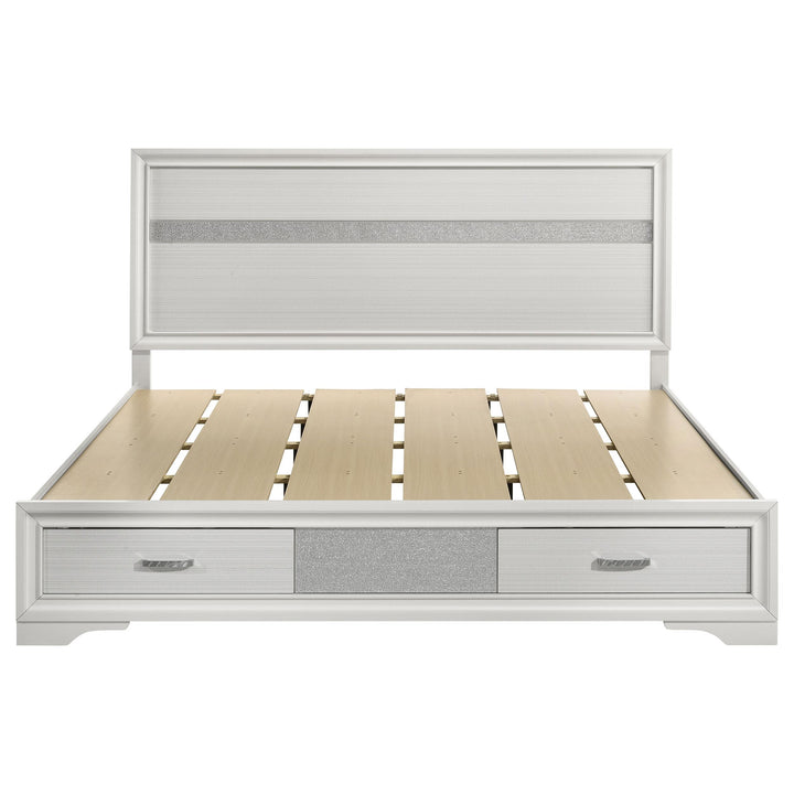 Miranda 51-inch Wood California King Storage Panel Bed White