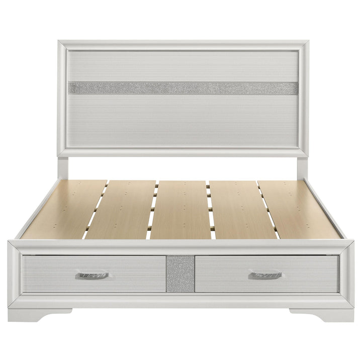 Miranda 51-inch Wood Queen Storage Panel Bed White