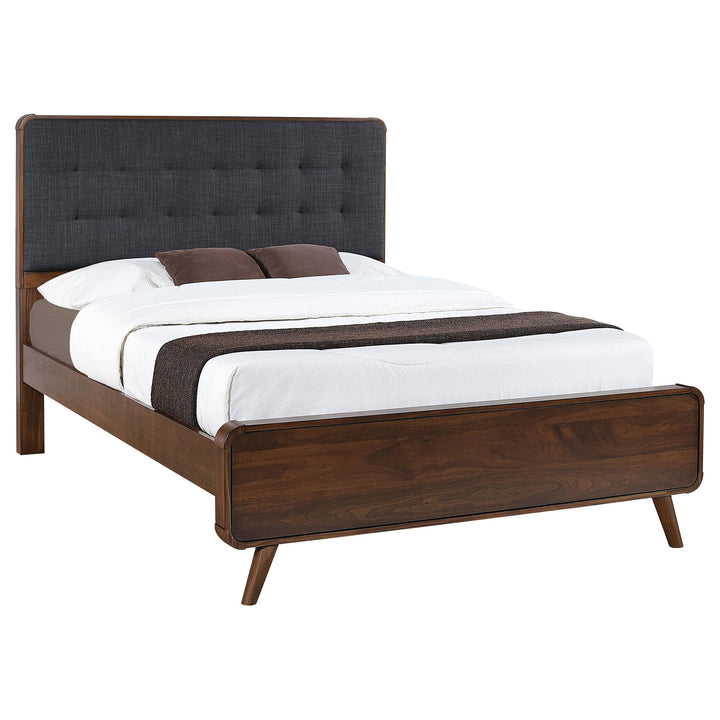 Robyn Wood Queen Platform Bed Dark Walnut