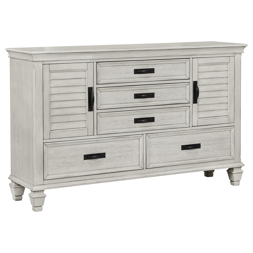 Franco 5-piece Queen Bedroom Set Distressed White
