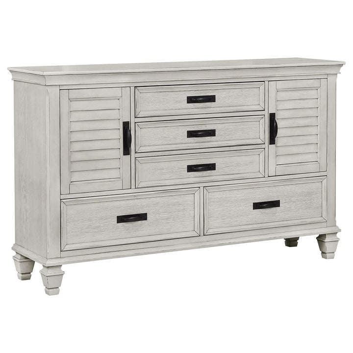 Franco 5-piece Queen Bedroom Set Distressed White