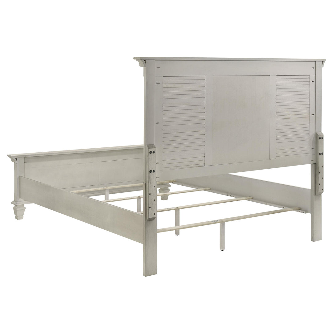 Franco Wood Queen Panel Bed Distressed White