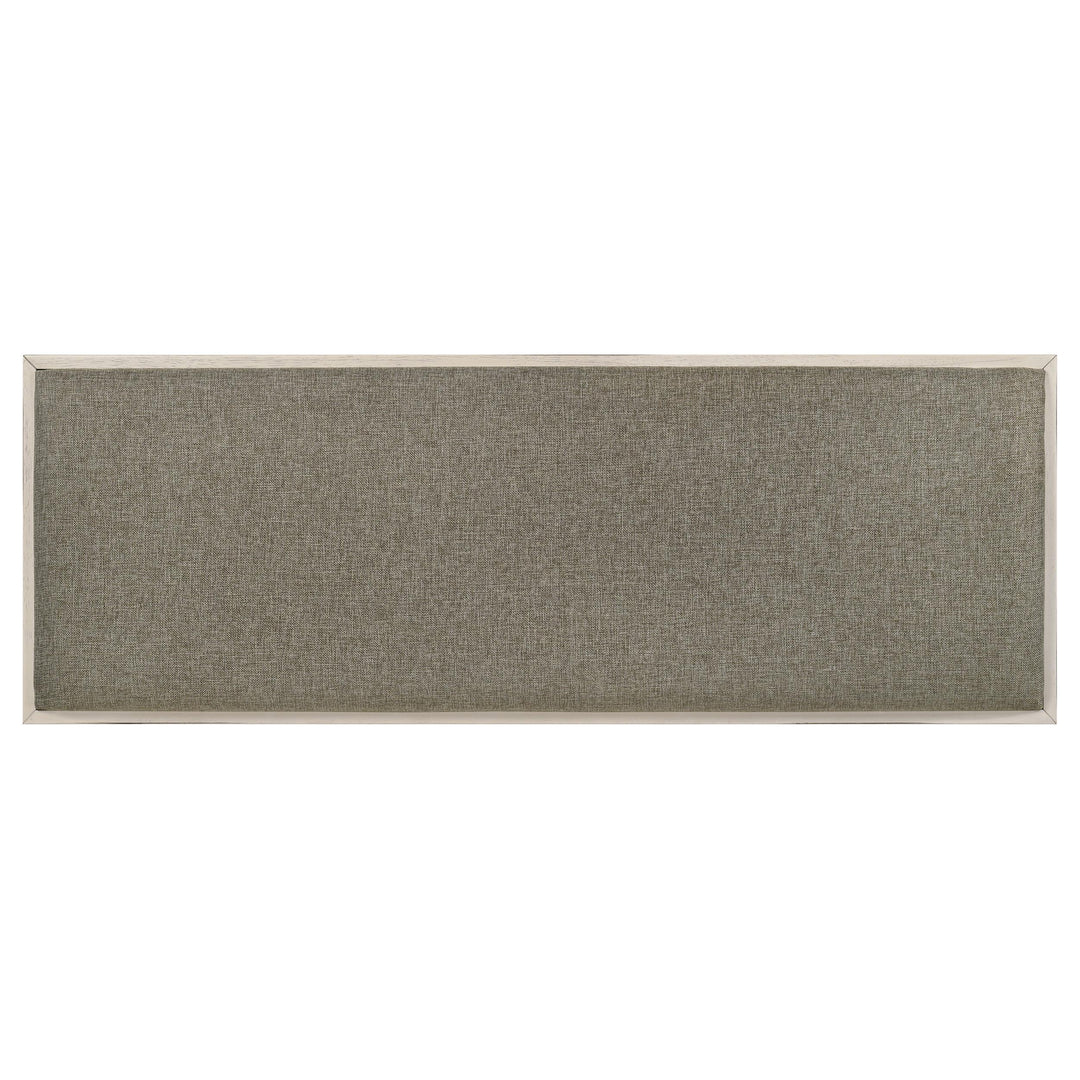 Franco Fabric Upholstered Bench with Shelf Distressed White