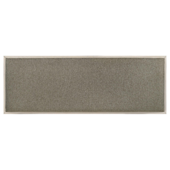 Franco Fabric Upholstered Bench with Shelf Distressed White