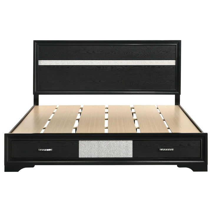 Miranda 51-inch Wood Eastern King Storage Panel Bed Black