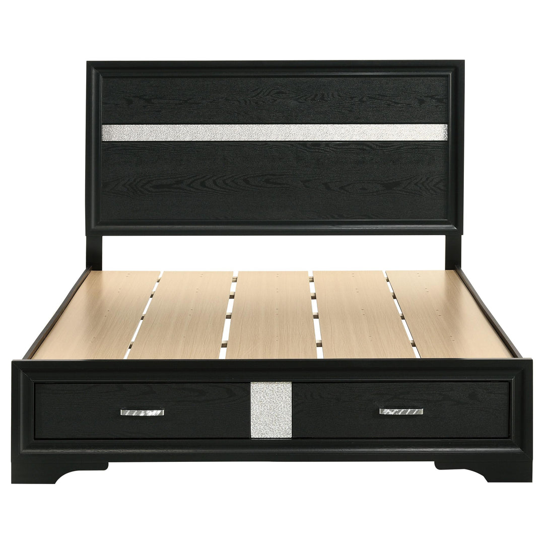 Miranda 51-inch Wood Queen Storage Panel Bed Black