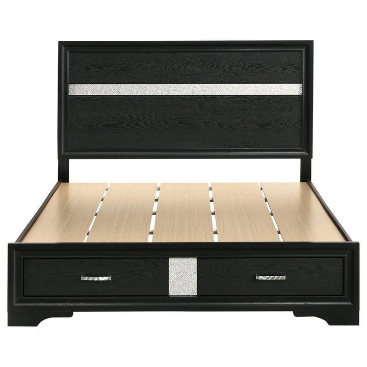 Miranda 51-inch Wood Queen Storage Panel Bed Black