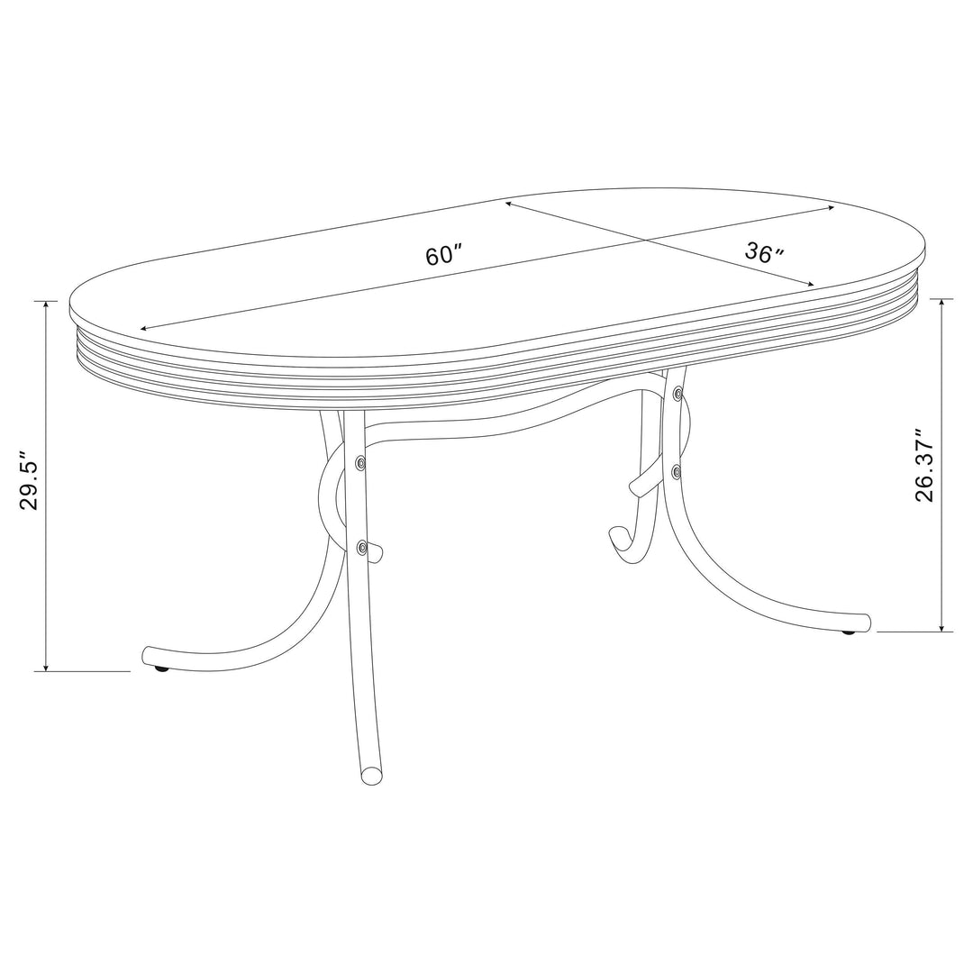 Retro 5-piece Oval Dining Table Set White and Black