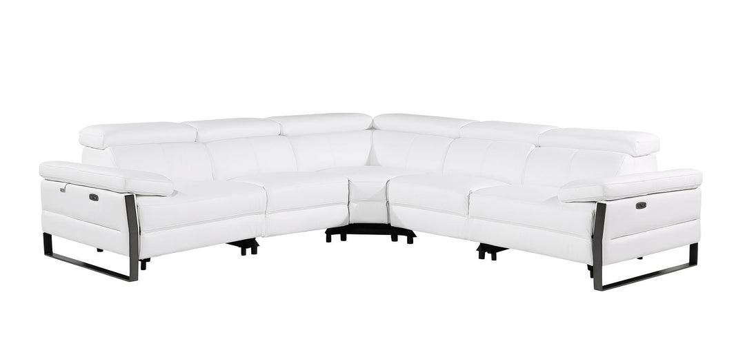 1246 - 5-Piece L-Shaped Modular Power Reclining Sectional With Power Headrests