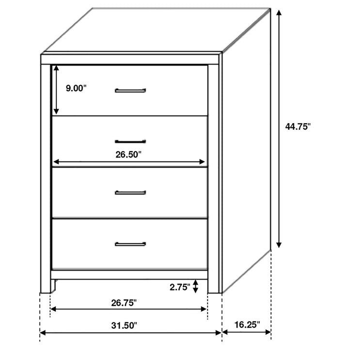 Brantford 4-drawer Bedroom Chest Barrel Oak